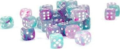 Nebula® 12mm D6 Wisteria/white Luminary™ Dice Block™ (36 dice) - Saltire Games