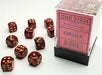 Vortex® 12mm D6 Burgundy/gold Dice Block™ (36 dice) - Saltire Games