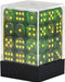 Borealis® 12mm D6 Maple Green/yellow Dice Block™ (36 dice) - Saltire Games