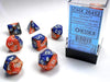 Blue Orange/White 7 Die Set - Saltire Games