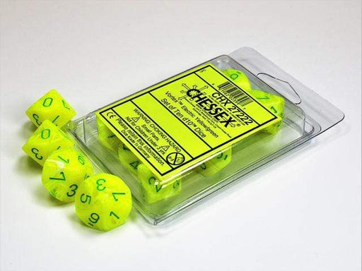 Electric Yellow Green d10 Set - Saltire Games