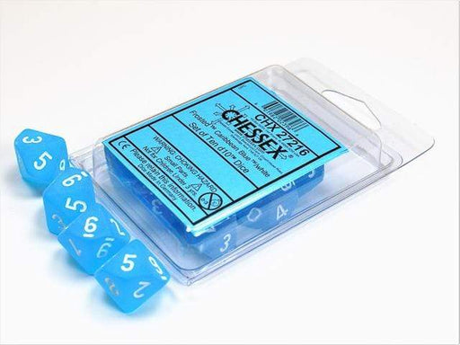 Frosted Caribbean Blue d10 Set - Saltire Games