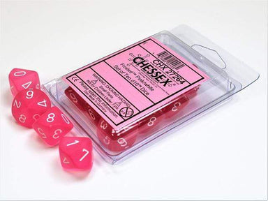 Frosted Pink White d10 set - Saltire Games