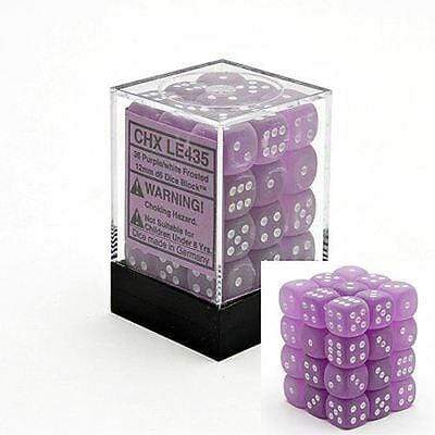 Frosted Purple White 12mm d6 - Saltire Games