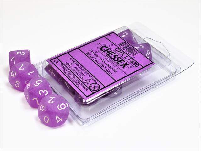 Frosted Purple White d10 set - Saltire Games