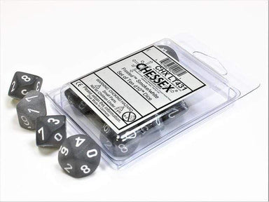 Frosted Smoke White d10 set - Saltire Games