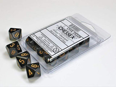 Opaque Black Gold d10 set - Saltire Games