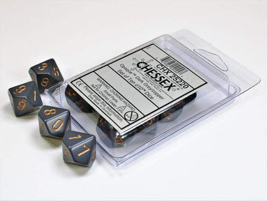 Opaque Dark Grey Copper d10 set - Saltire Games
