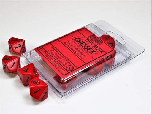 Opaque Red Black d10 set - Saltire Games