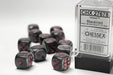 Velvet® 16mm D6 Black/red Dice Block™ (12 dice) - Saltire Games