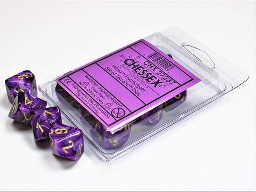 Vortex Purple Gold d10 set - Saltire Games