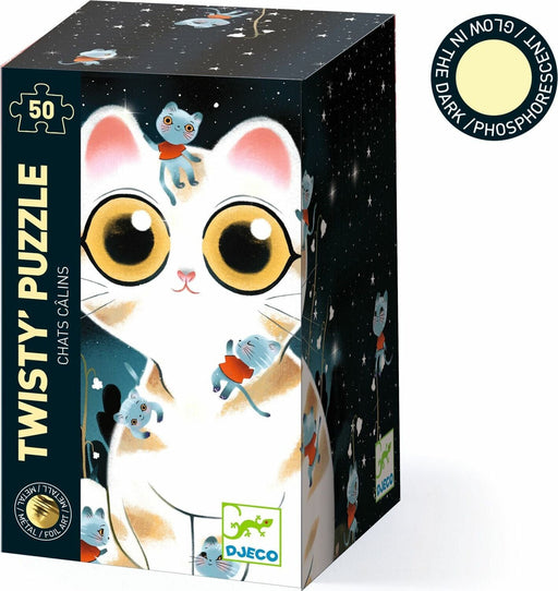 Cuddly Cats 50pc Metallic Glow-in-the-Dark Wizzy Jigsaw Puzzle - Saltire Games