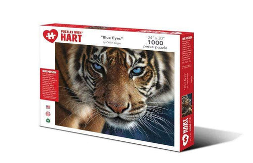 Hart Jigsaw Puzzle 1000 Piece 24" x 30" X-Large Blue Eyes Tiger - Saltire Games