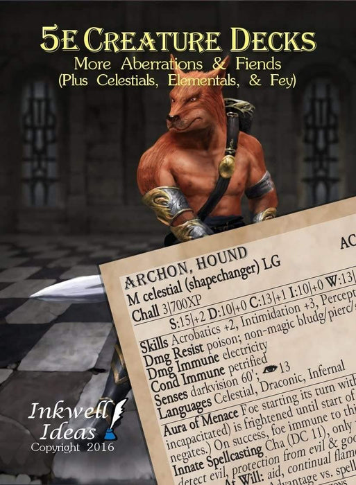 Inkwell Ideas 5e Creature Decks: More Aberrations and Fiends - Saltire Games