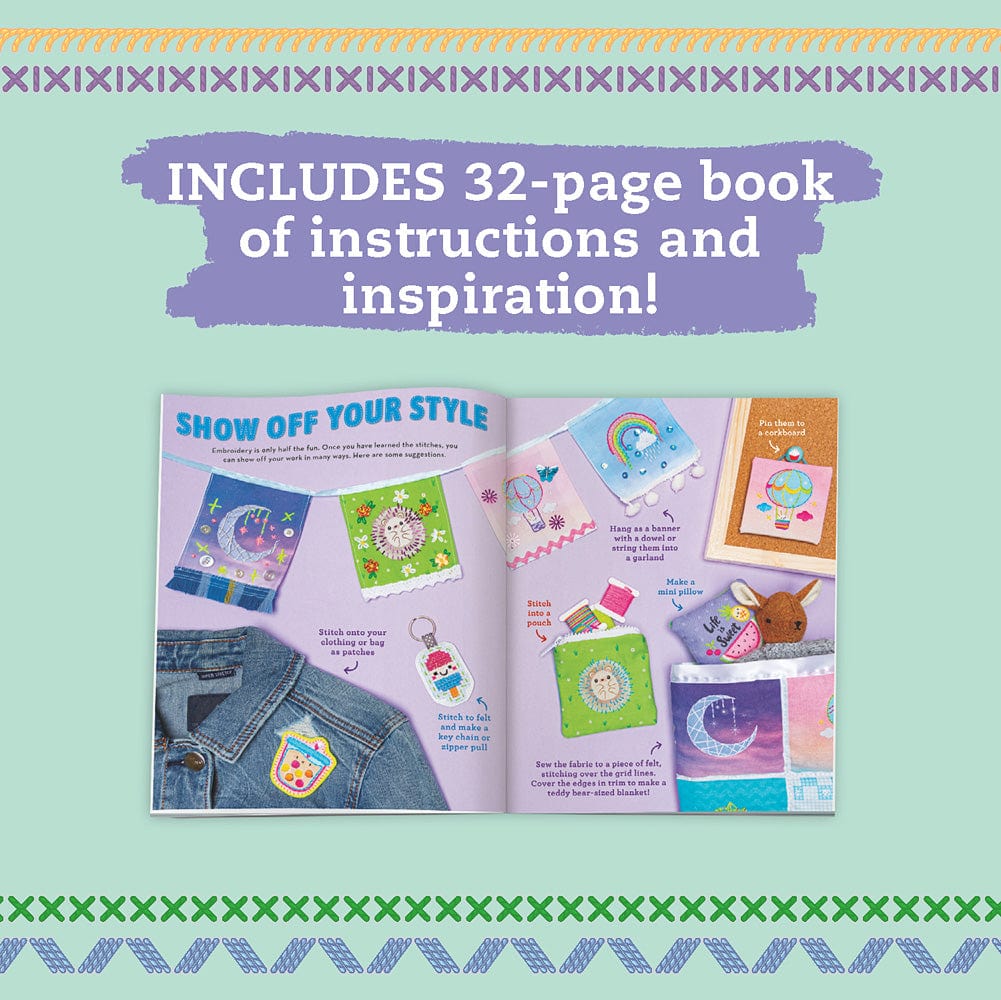 KLUTZ Super Cute Embroidery Book & Activity Kit - Saltire Games