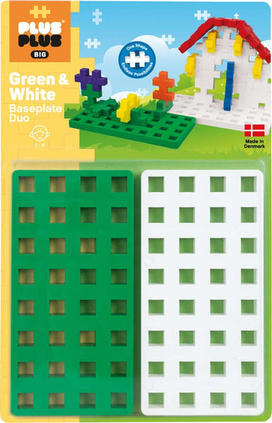 Plus-Plus BIG Baseplate Duo - Green & White - Saltire Games
