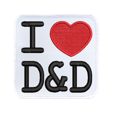 I (heart) D&D Iron-On Patch - Saltire Games
