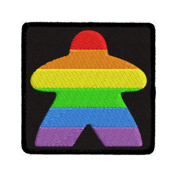 Rainbow Meeple Black Patch - Saltire Games