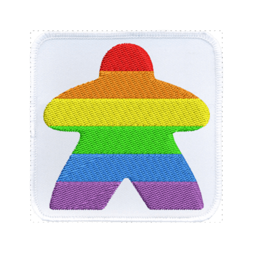 Rainbow Meeple White Patch - Saltire Games