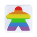 Rainbow Meeple White Patch - Saltire Games