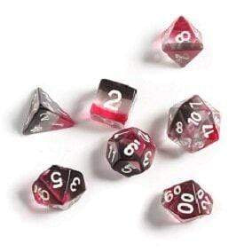 Pink/Clear/Black 7-die Set - Saltire Games